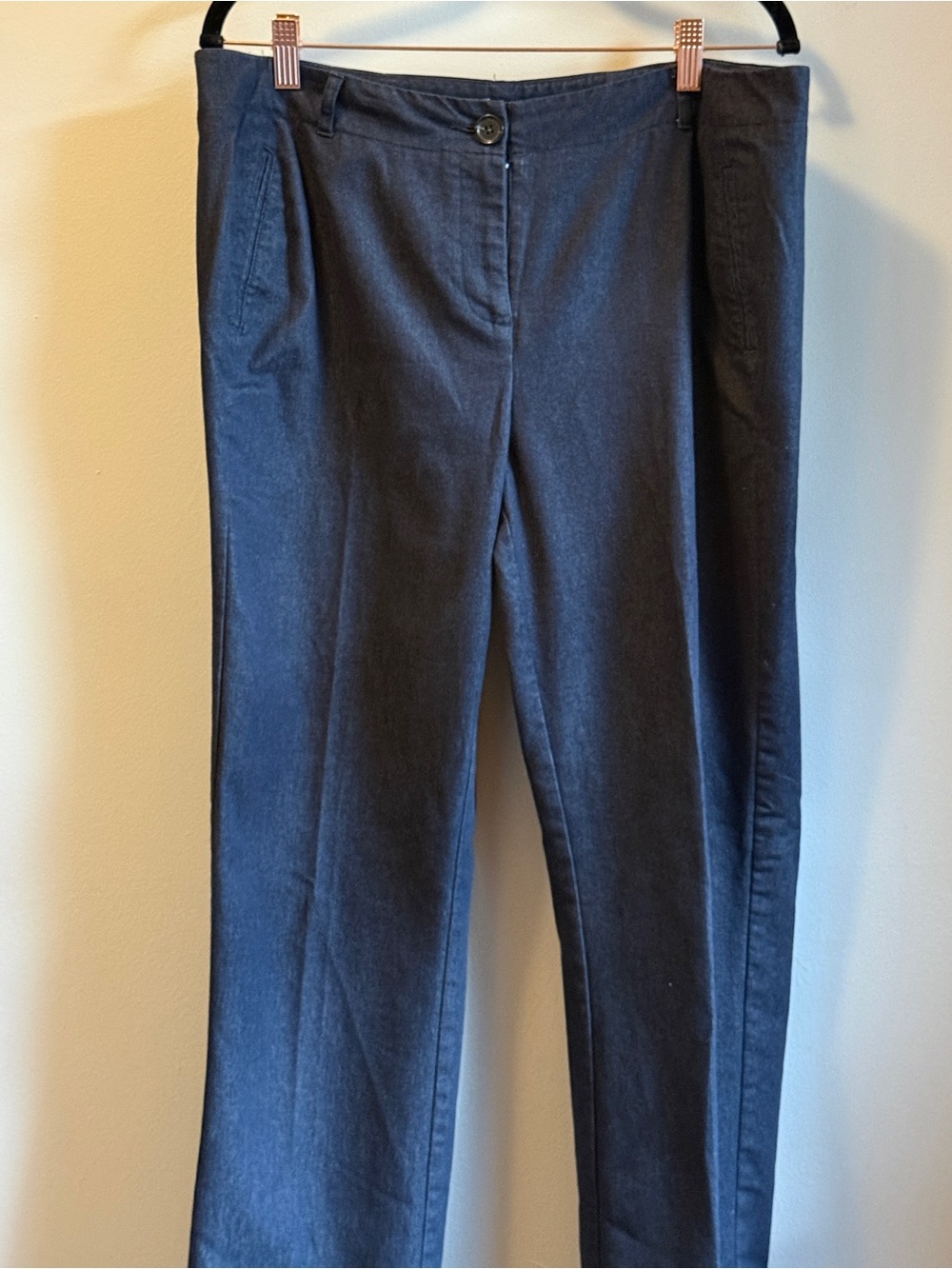 Relativity Navy Denim Business Causual Work Trouser Size 12-Summer Weight